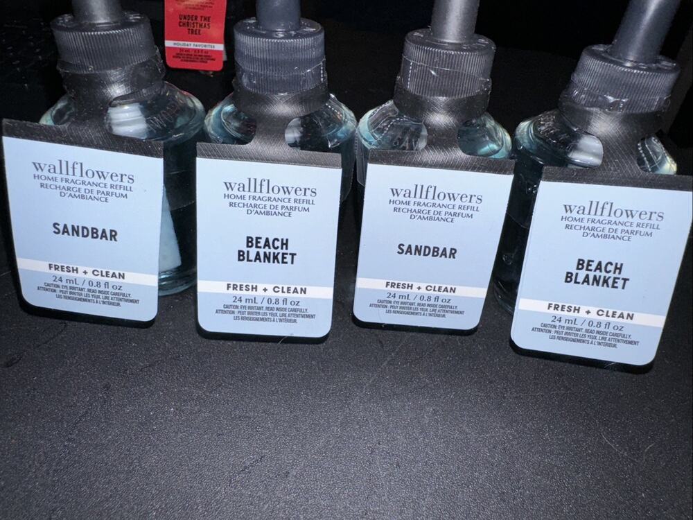 4 BATH & BODY WORKS SANDBAR Beach Blanket FRESH CLEAN HOME WALLFLOWERS REFILLS